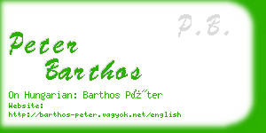 peter barthos business card